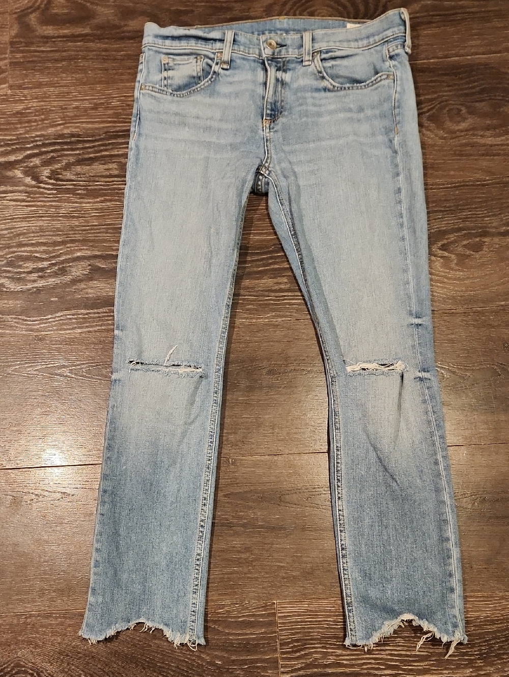 ❤️ RAG & BONE DRE CAPRI SLIM CROPPED JEANS, DISTRESSED, 4 (27) - Picture 4 of 11